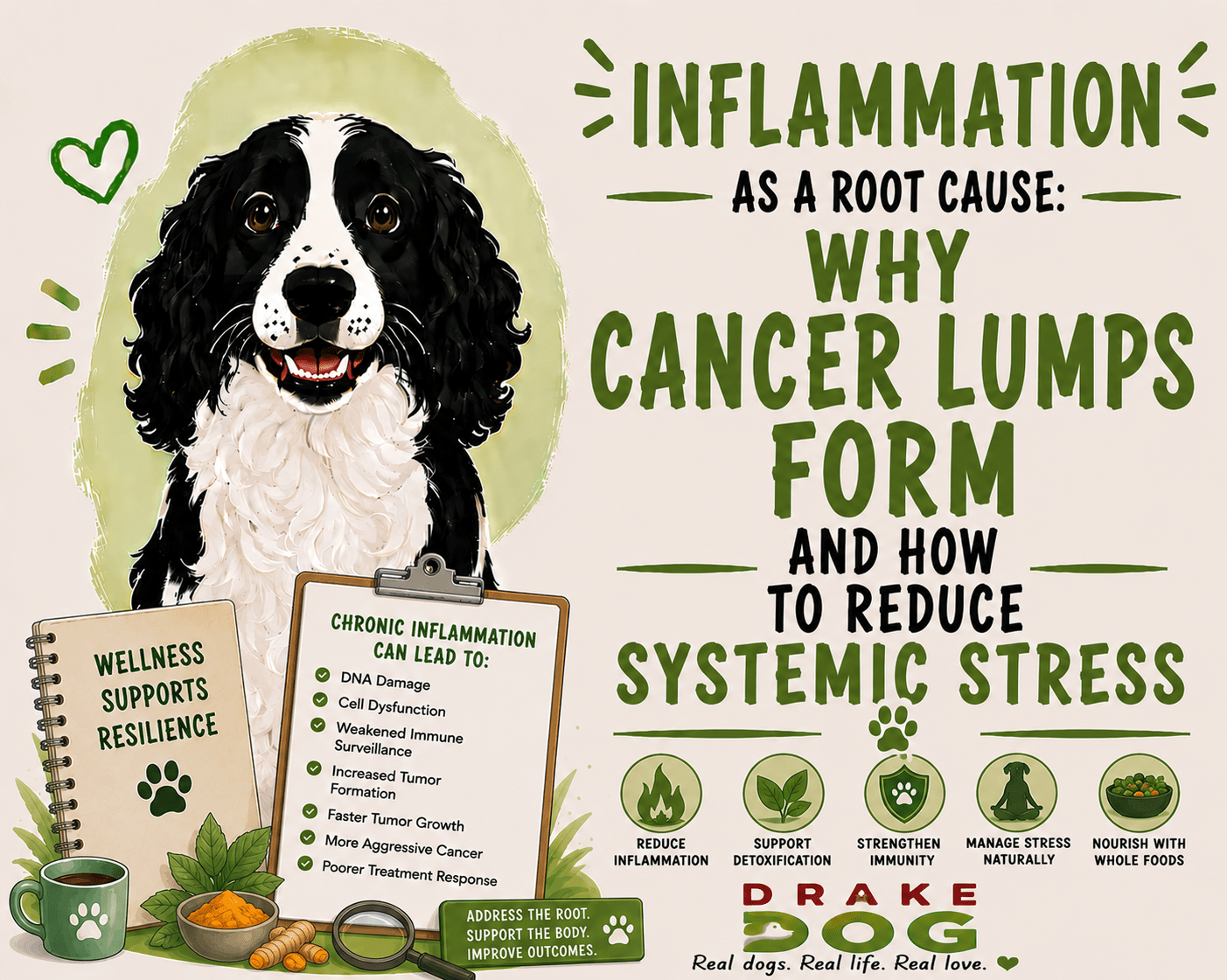 Inflammation as a Root Cause: Why Cancer Lumps Form and How to Reduce Systemic Stress - Drake Dog Cancer Foundation